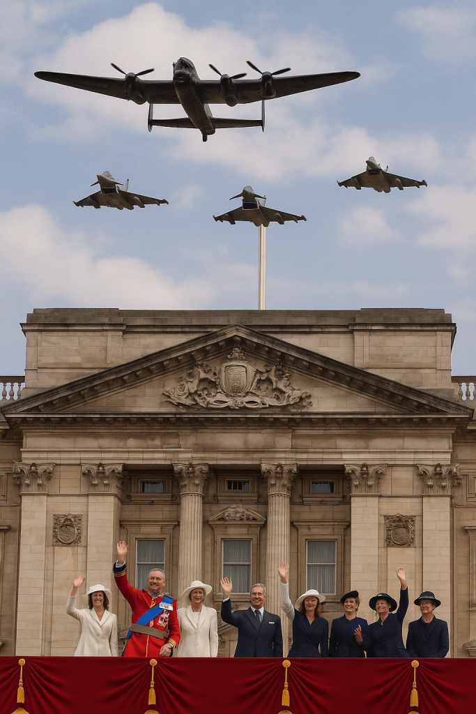 Lancaster Bomber Leads VE Day Flypast