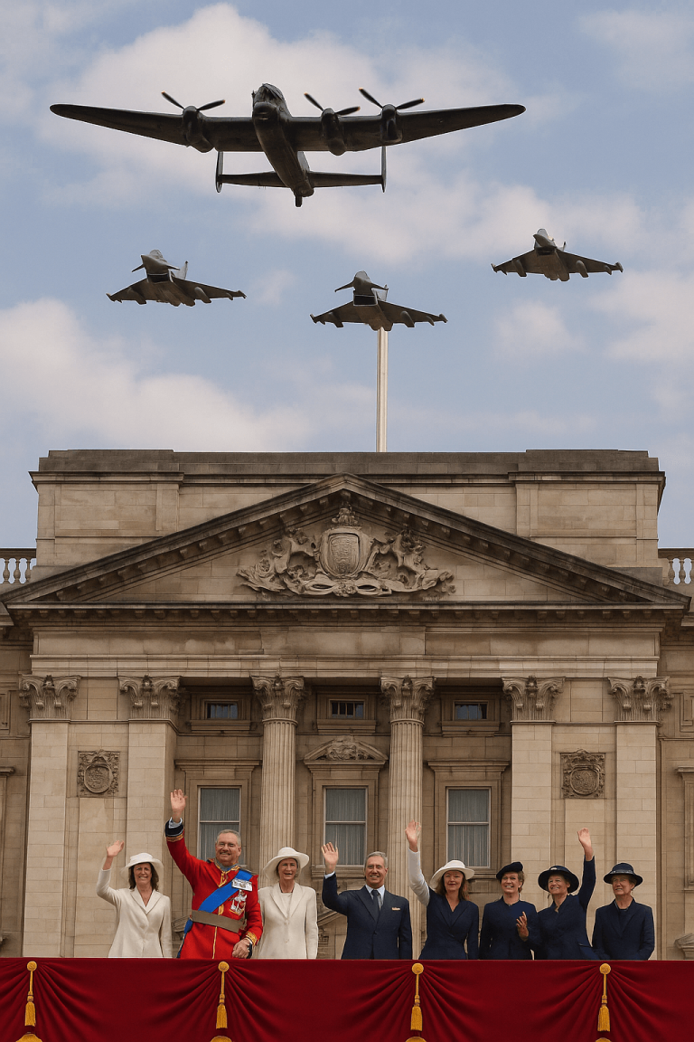 Lancaster Bomber Leads VE Day Flypast